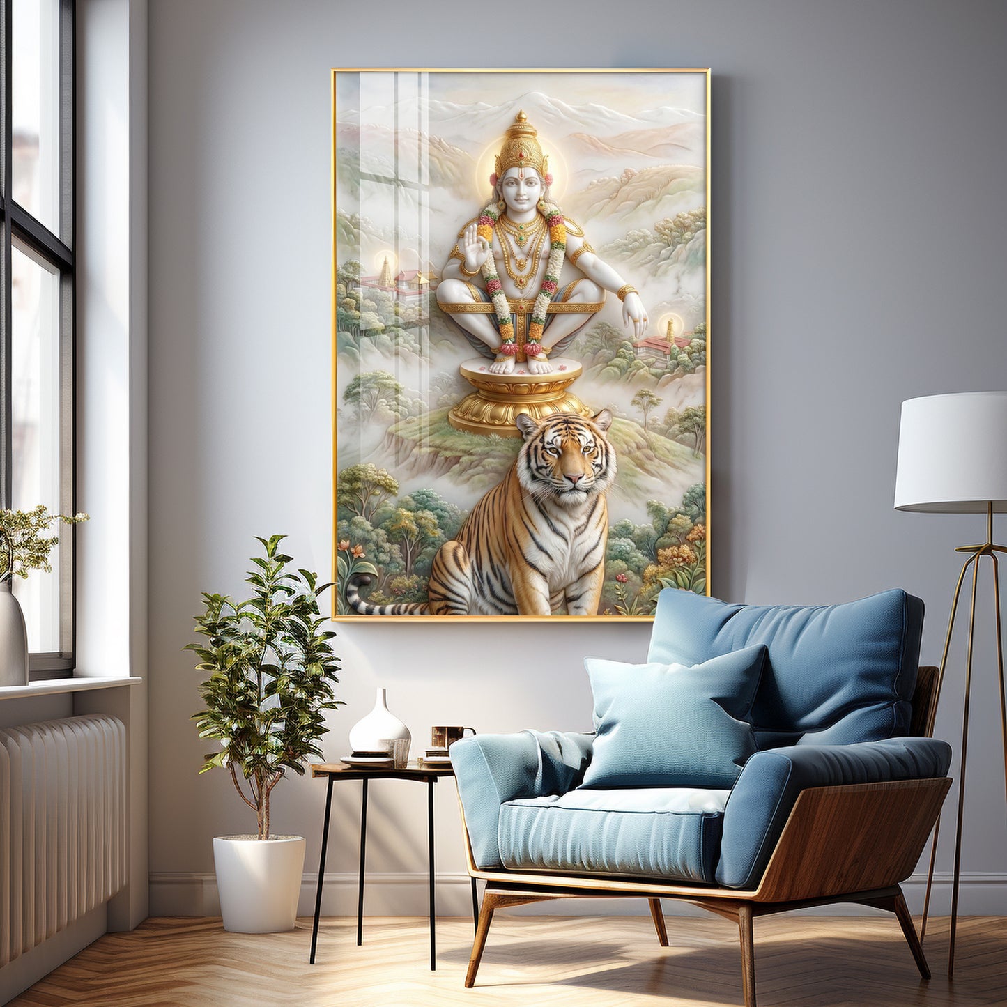 Ayyappa Swamy Ji Premium Acrylic Vertical Wall Art