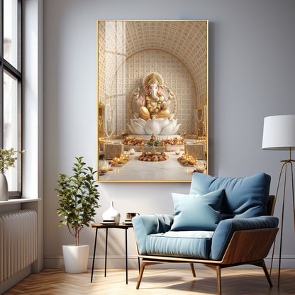 Hindu Deity Ganesha Premium Acrylic Vertical Wall Art