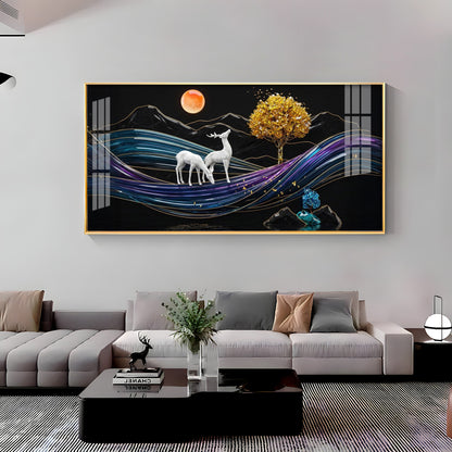 Tidal Deer Harmony Premium Acrylic Horizontal Wall Art