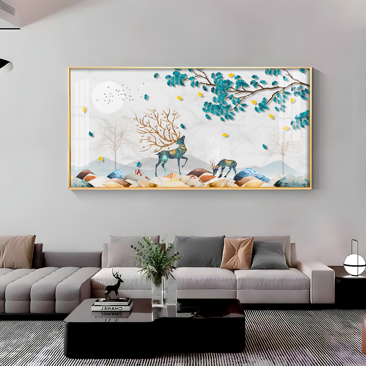 Modern Aesthetic Deer Premium Acrylic Horizontal Wall Art