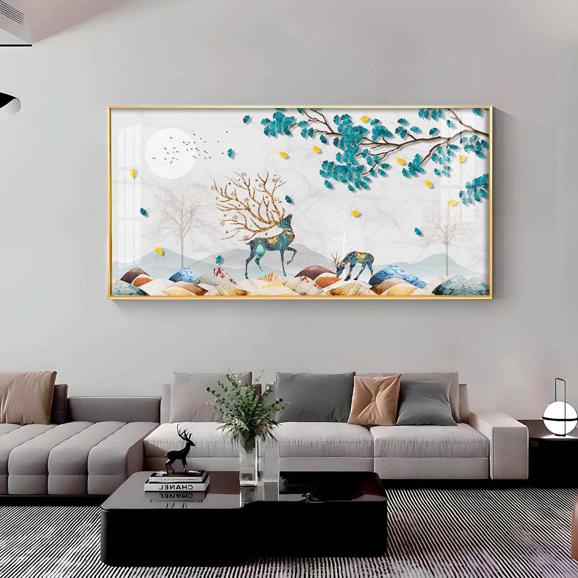 Modern Aesthetic Deer Premium Acrylic Horizontal Wall Art