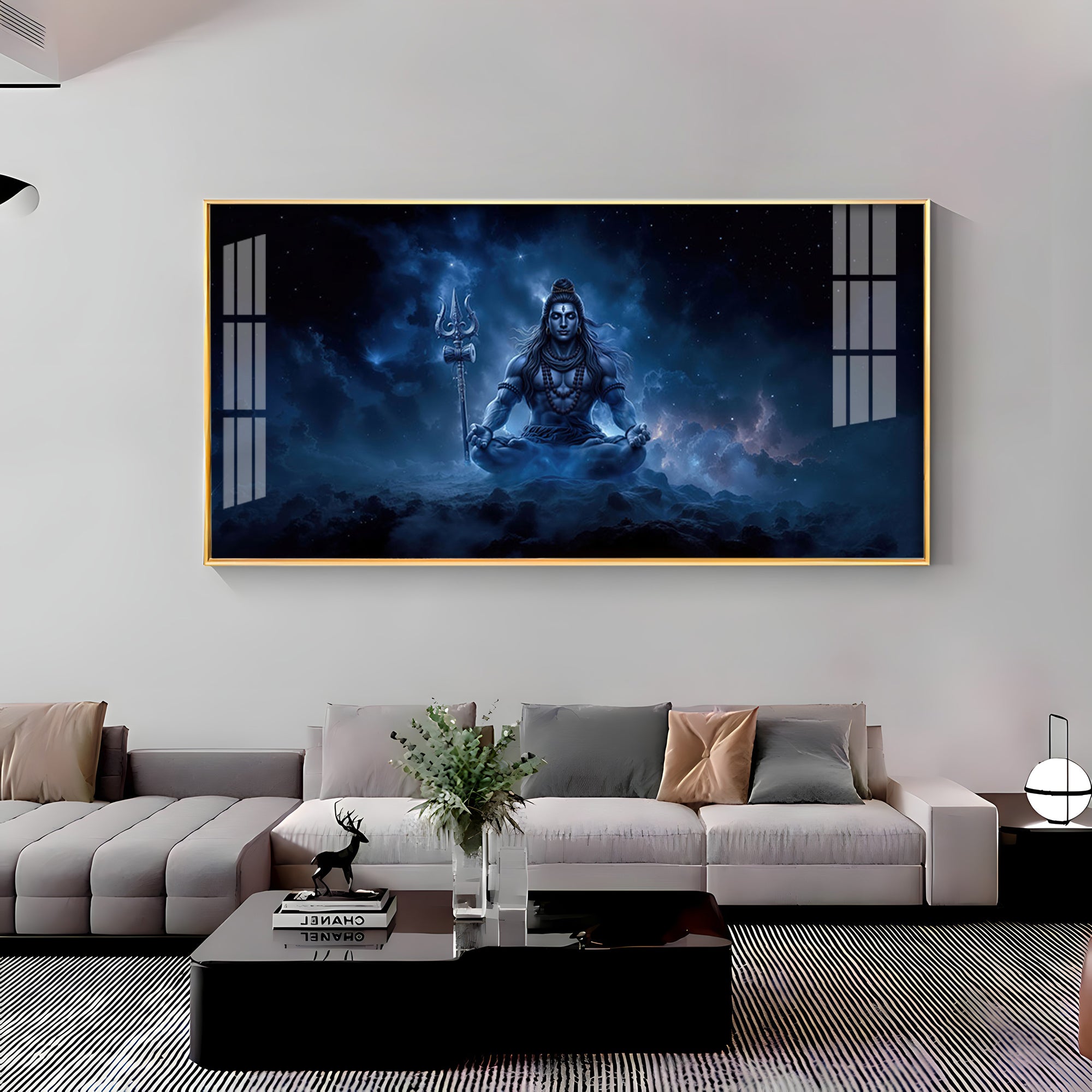 Lord Mahadev In A Deep Meditation Premium Acrylic Horizontal Wall Art