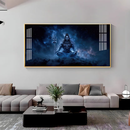 Lord Mahadev In A Deep Meditation Premium Acrylic Horizontal Wall Art