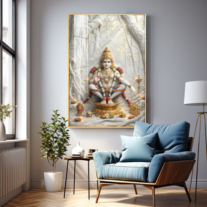 Ayyappan Bhagwan Premium Acrylic Vertical Wall Art
