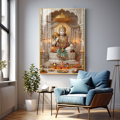 Lord Hanuman ji Premium Acrylic Vertical Wall Art