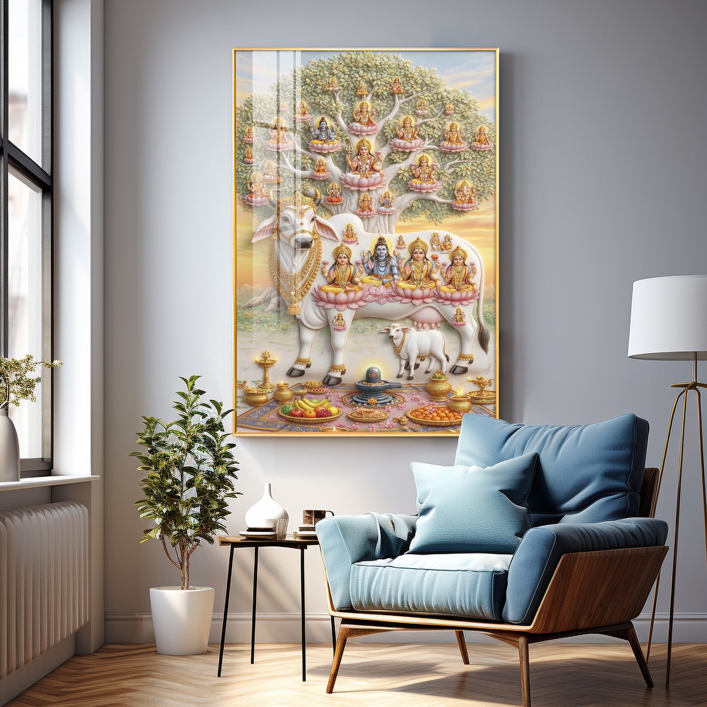 Gomatha Kamadhenu Premium Acrylic Vertical Wall Art