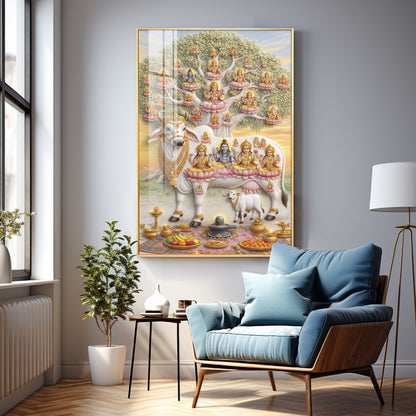 Gomatha Kamadhenu Premium Acrylic Vertical Wall Art