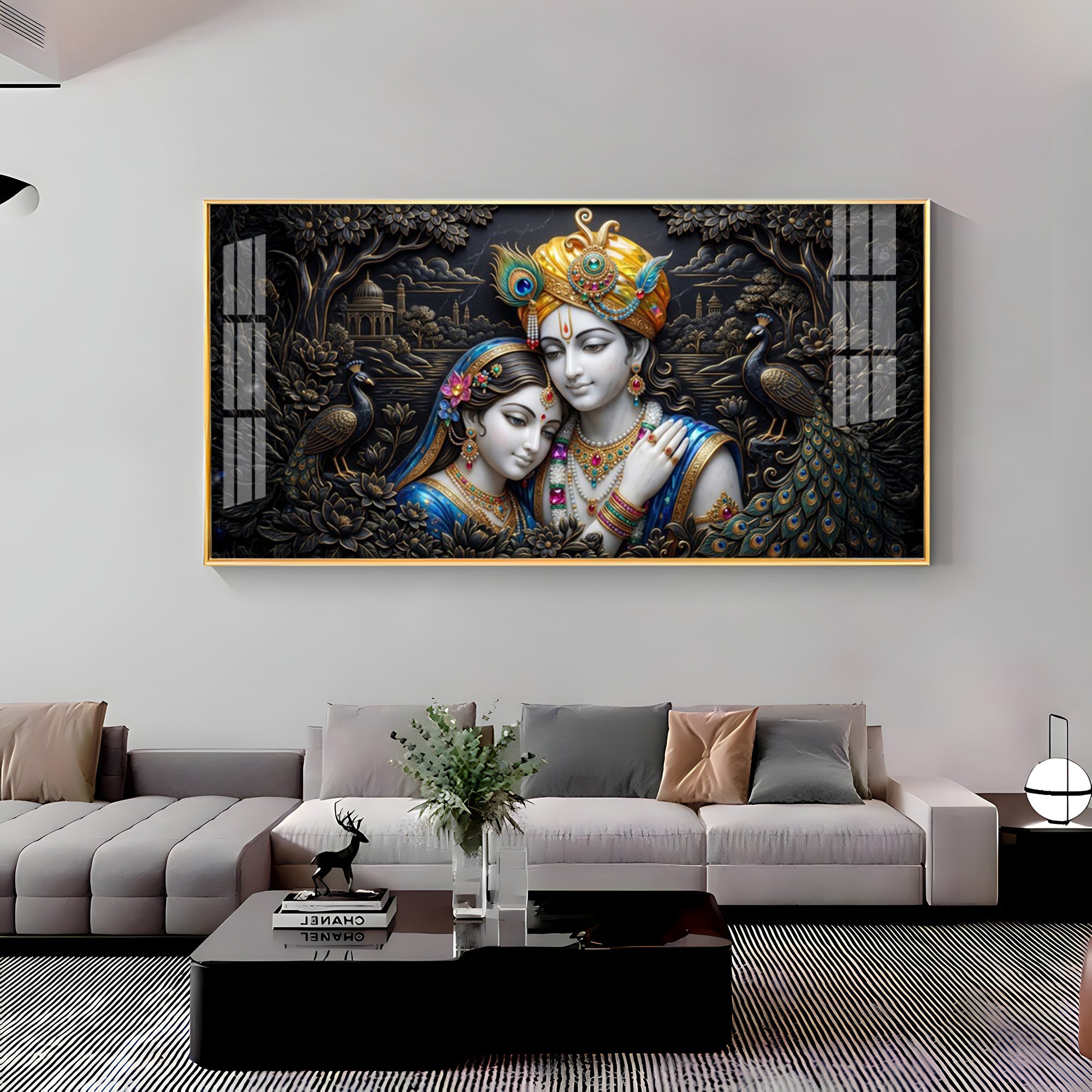 Spiritual Radha Krishna Premium Acrylic Horizontal Wall Art