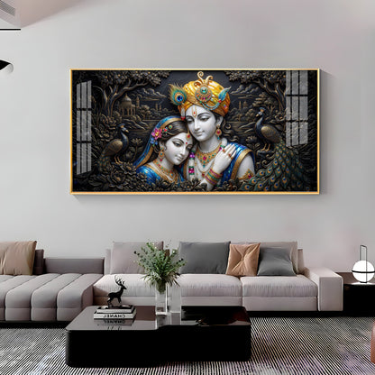 Spiritual Radha Krishna Premium Acrylic Horizontal Wall Art
