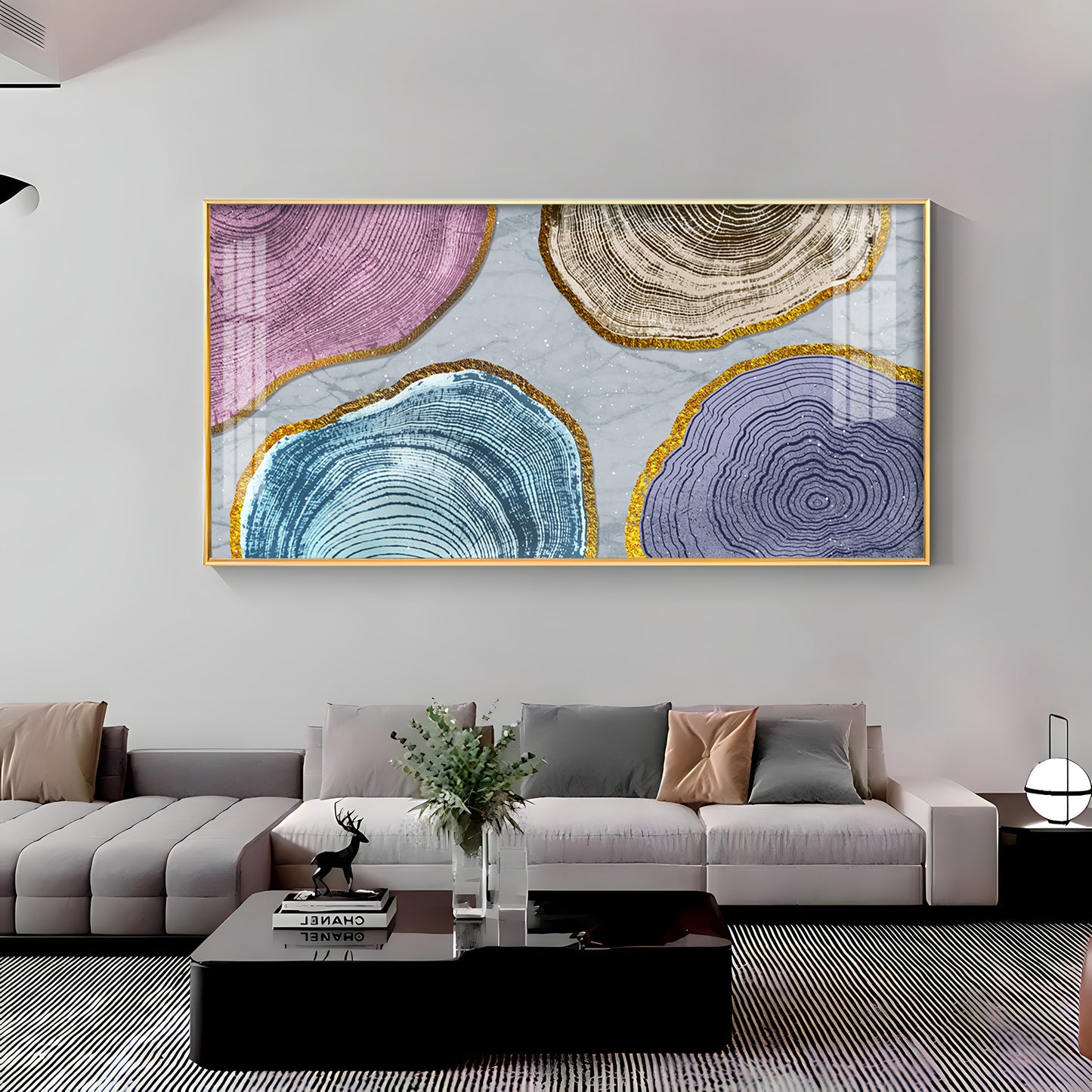Circular Wood Grain Patterns Premium Acrylic Horizontal Wall Art