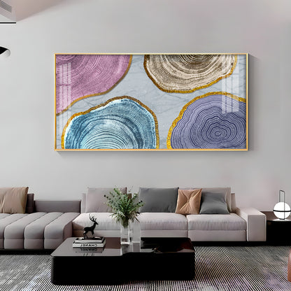 Circular Wood Grain Patterns Premium Acrylic Horizontal Wall Art