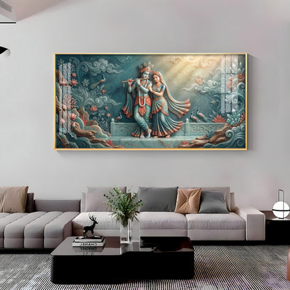 Hindu Deities Goddess Radha & Krishna Premium Acrylic Horizontal Wall Art