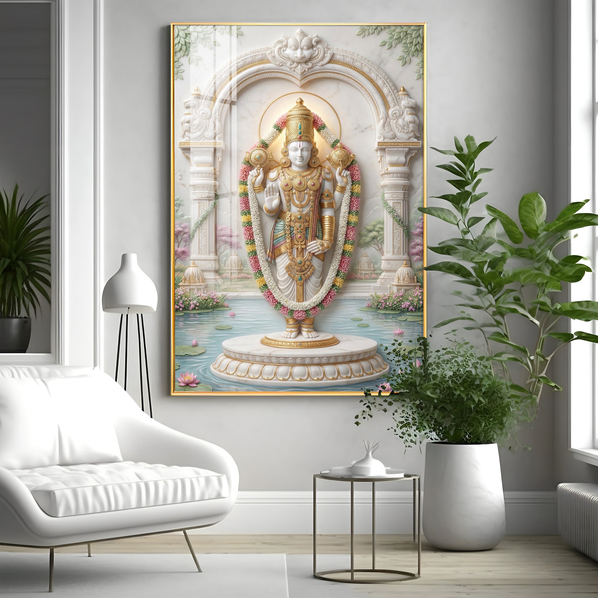 Hindu God Venkateswara Premium Acrylic Vertical Wall Art