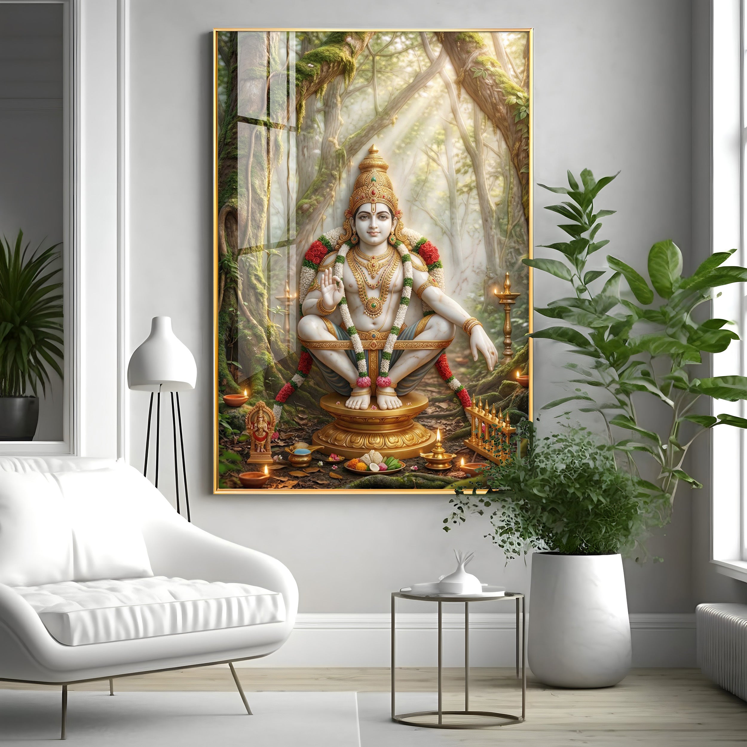 Divine Ayyappan Bhagwan Premium Acrylic Vertical Wall Art