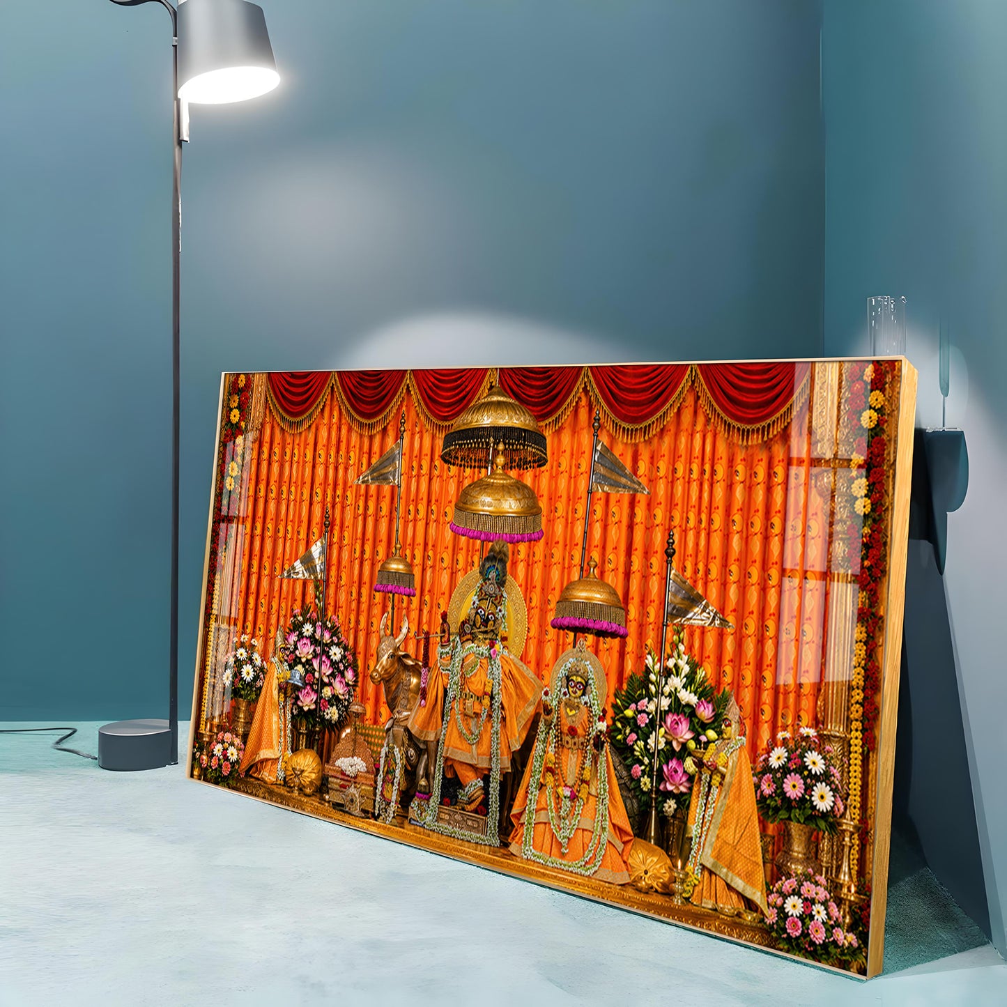 Lord Govind Dev Ji & Radha Rani Premium Acrylic Horizontal Wall Art