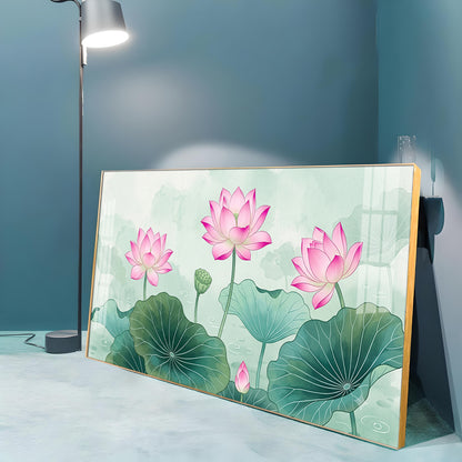 Lotus Flower Premium Acrylic Horizontal Wall Art