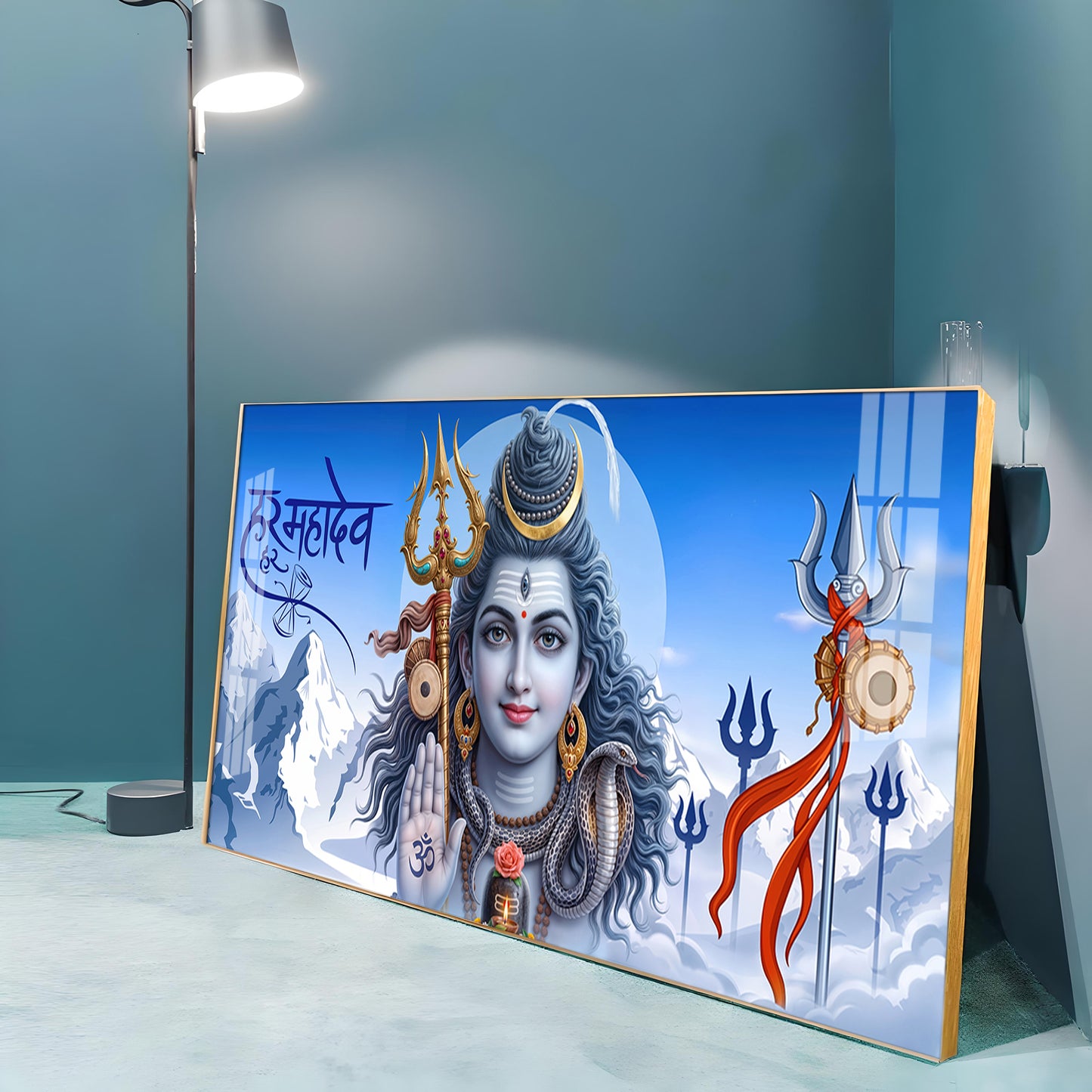 Om Namah Shivay Premium Acrylic Horizontal Wall Art