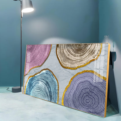Circular Wood Grain Patterns Premium Acrylic Horizontal Wall Art