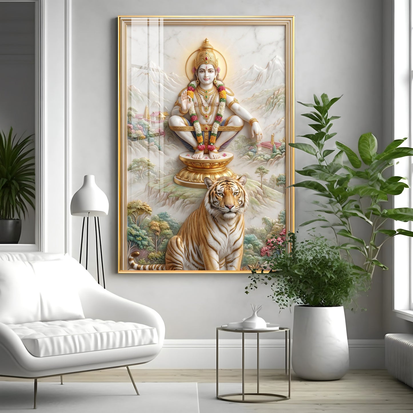 Hindu Deity Ayyappan Premium Acrylic Vertical Wall Art