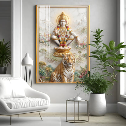 Hindu Deity Ayyappan Premium Acrylic Vertical Wall Art