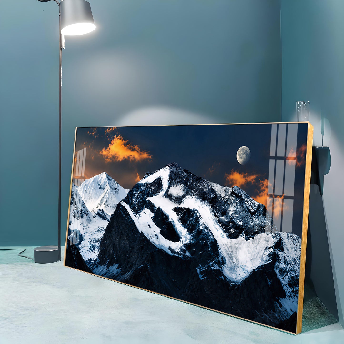 Mountain With Om Symbol Premium Acrylic Horizontal Wall Art