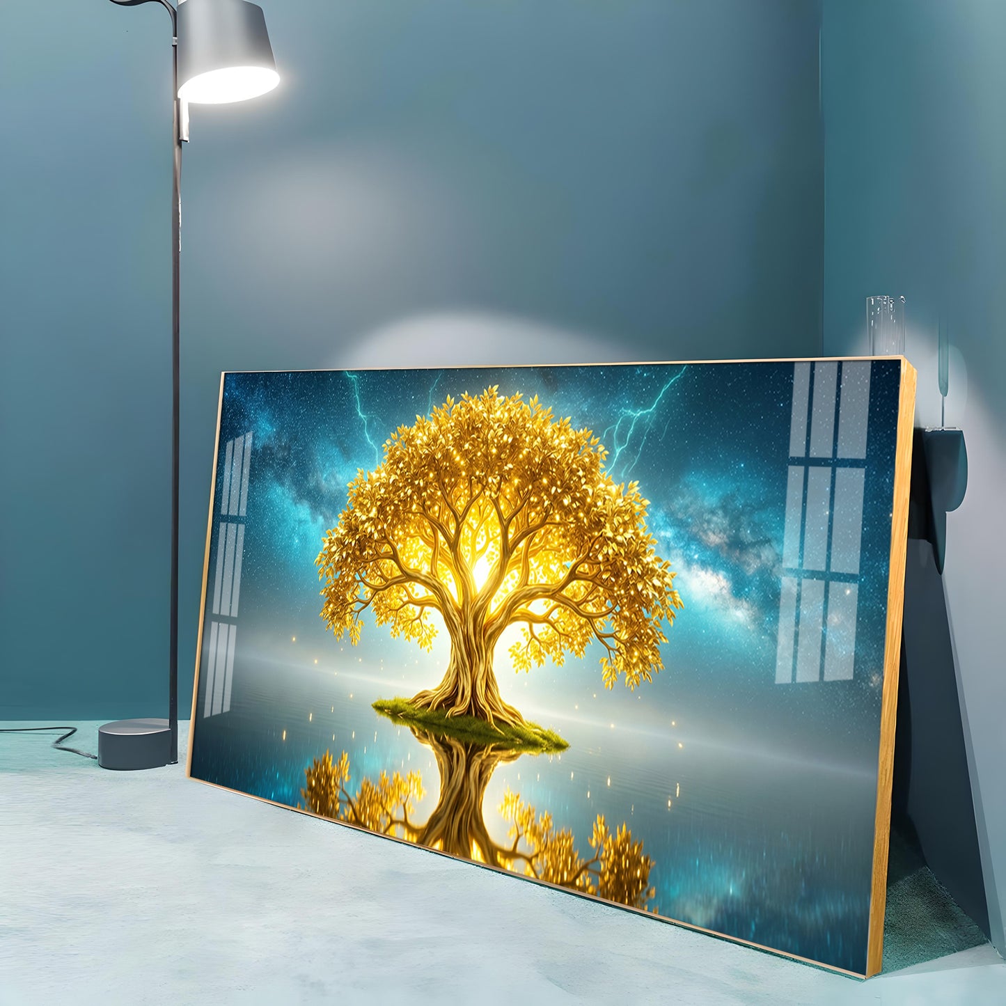 Golden Kalpavriksha Of The Cosmos Premium Acrylic Horizontal Wall Art
