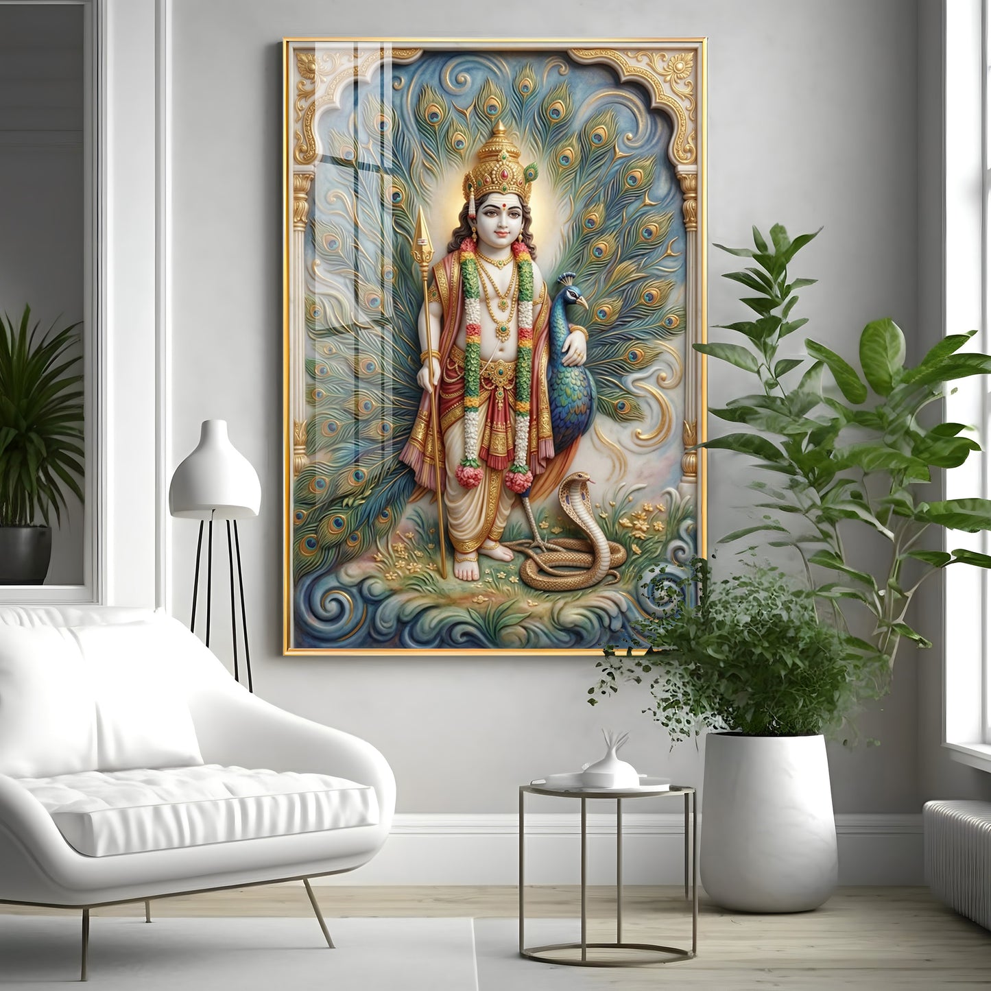 Hindu deity Lord Murugan Premium Acrylic Vertical Wall Art