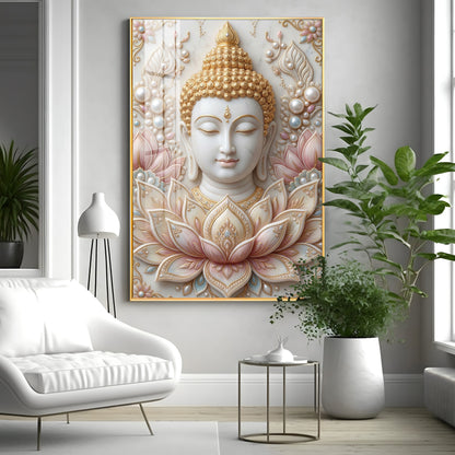 Meditating Lord Buddha Premium Acrylic Vertical Wall Art