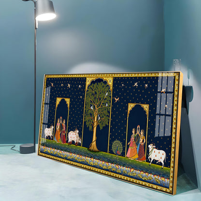 Cow With Tree of Life Premium Acrylic Horizontal Wall Art