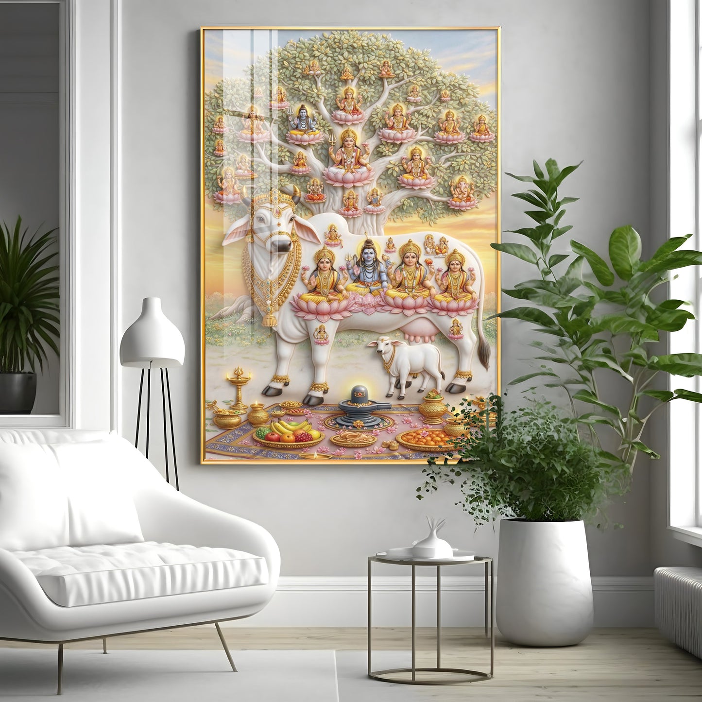 Gomatha Kamadhenu Premium Acrylic Vertical Wall Art