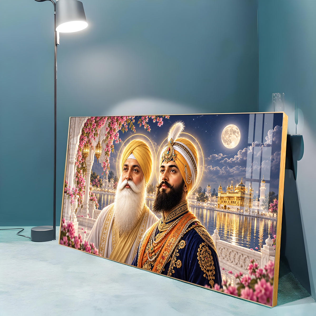 Guru Nanak Dev Ji and Guru Gobind Singh Ji Premium Acrylic Horizontal Wall Art