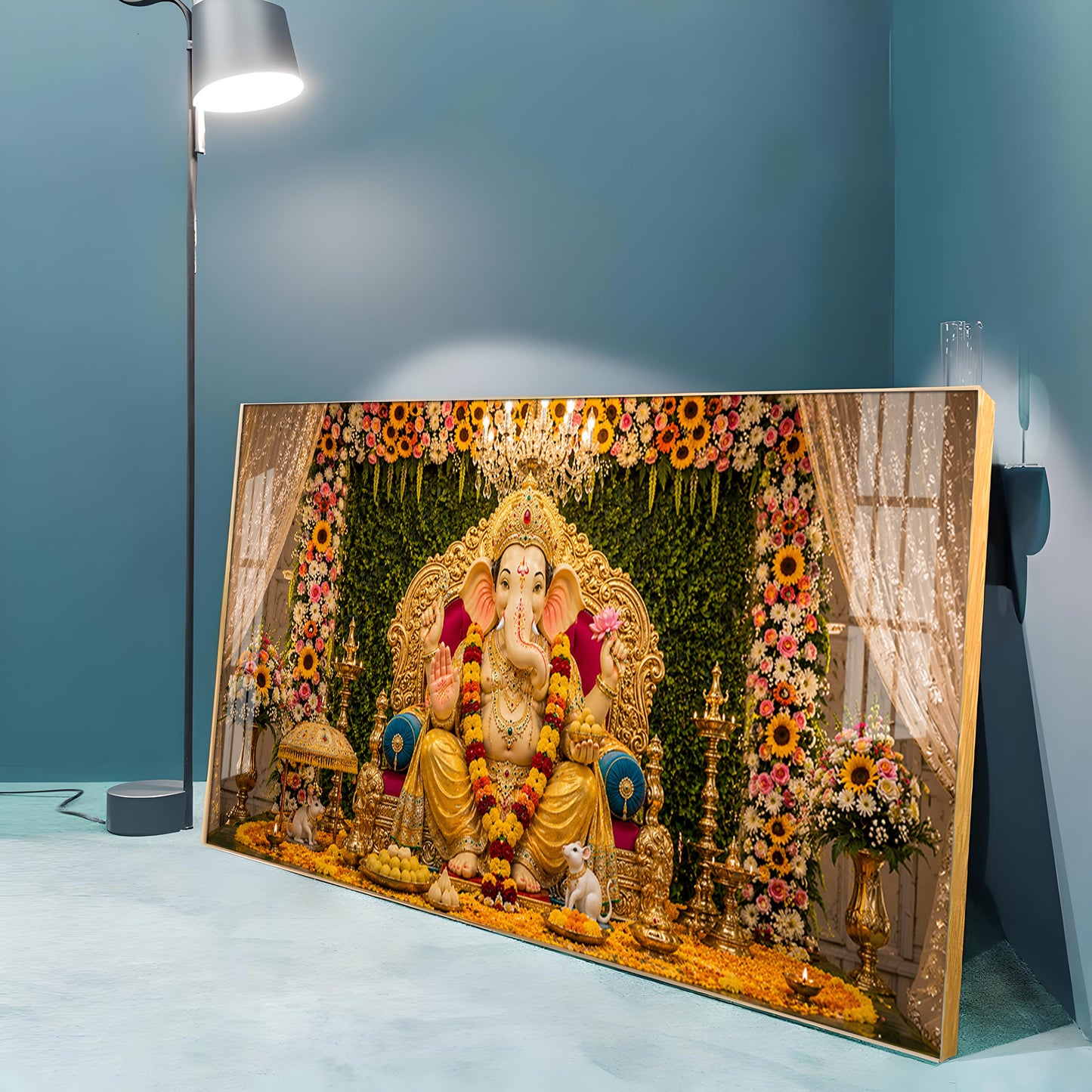 Shri Vighnaharta Premium Acrylic Horizontal Wall Art