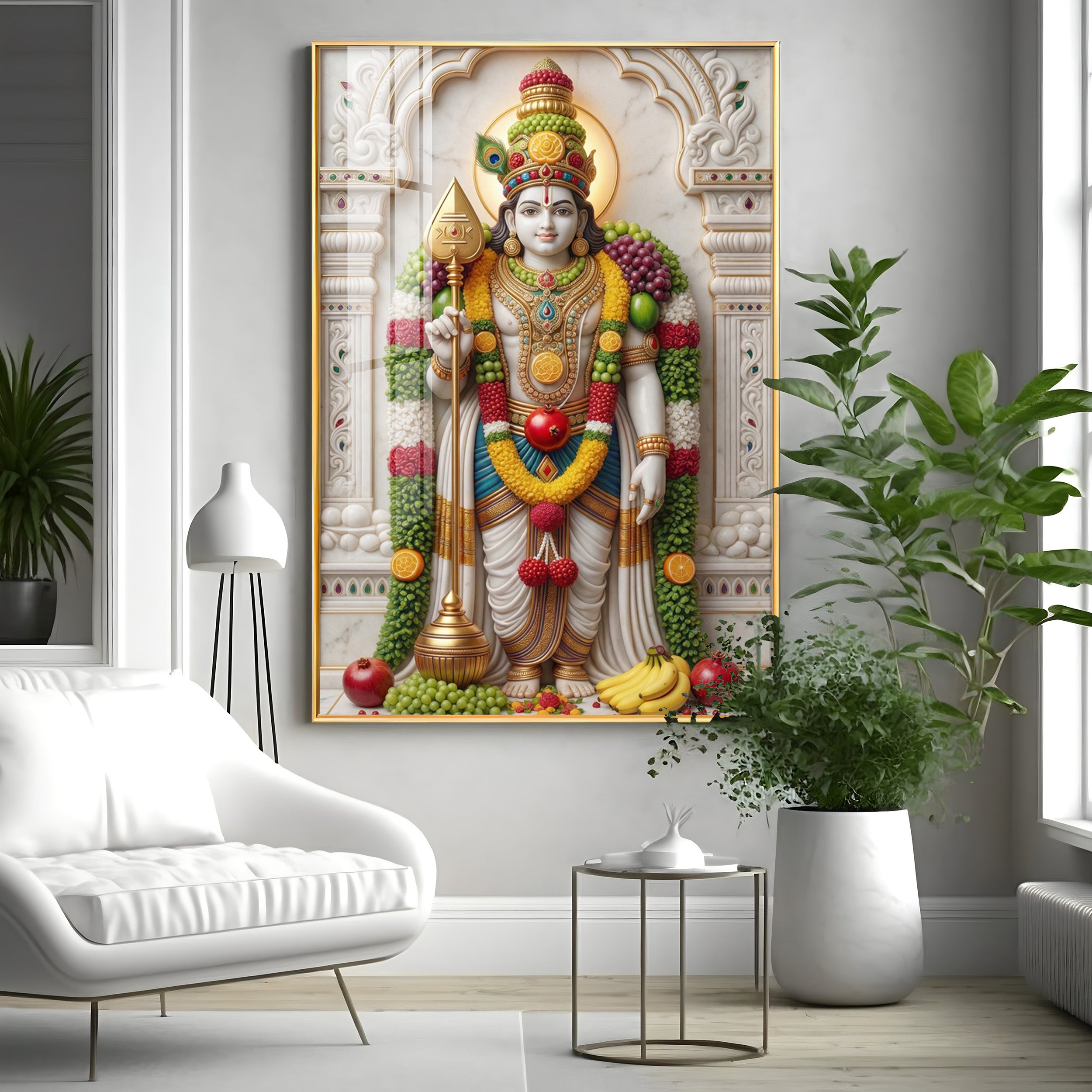 Deity Lord Murugan Premium Acrylic Vertical Wall Art