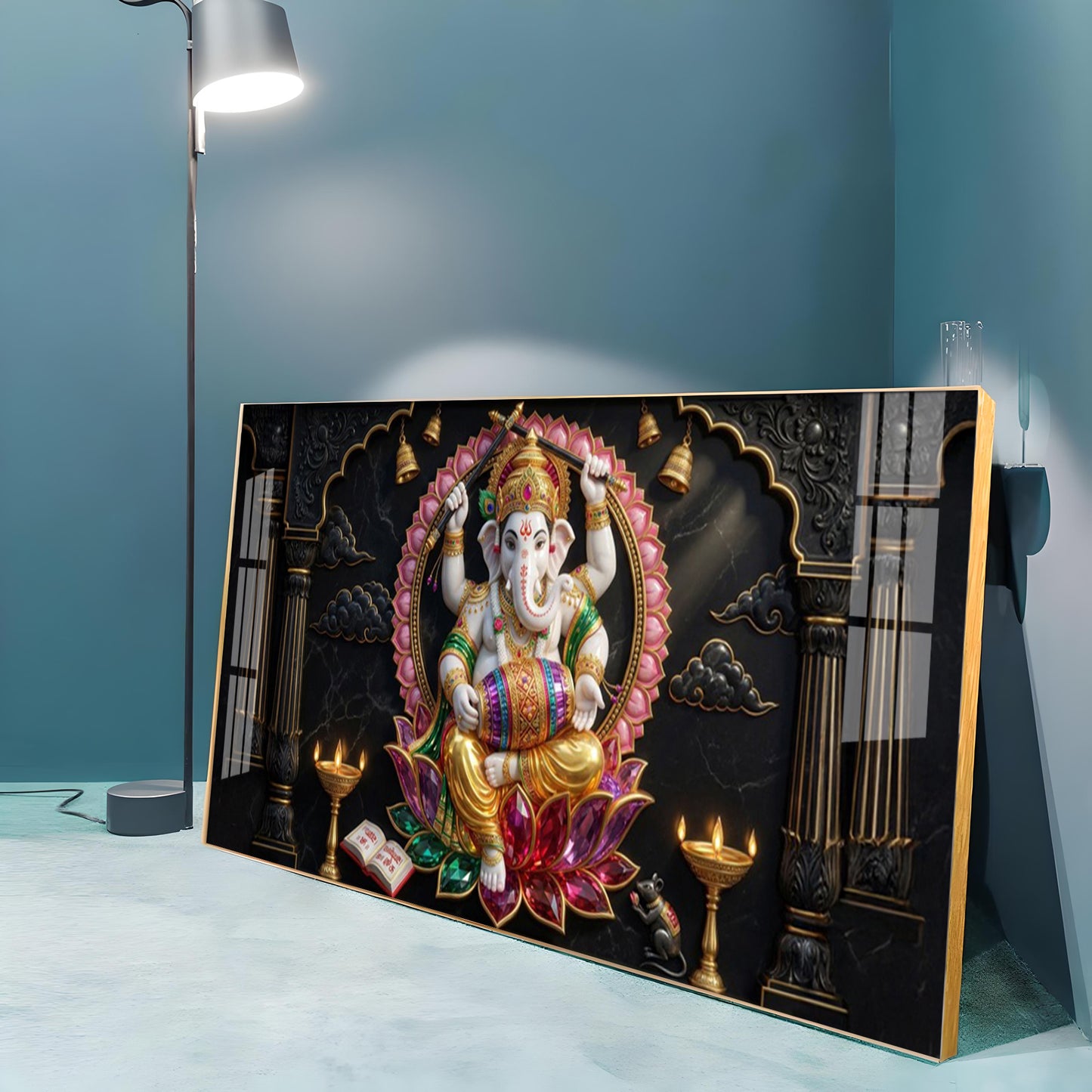 Ganesh Ji Premium Acrylic Horizontal Wall Art