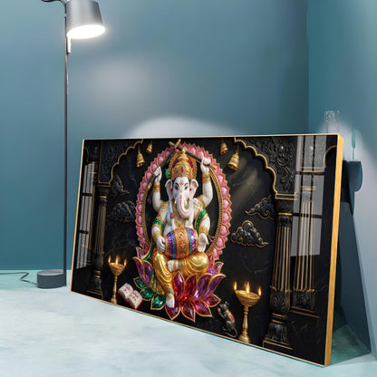 Ganesh Ji Premium Acrylic Horizontal Wall Art