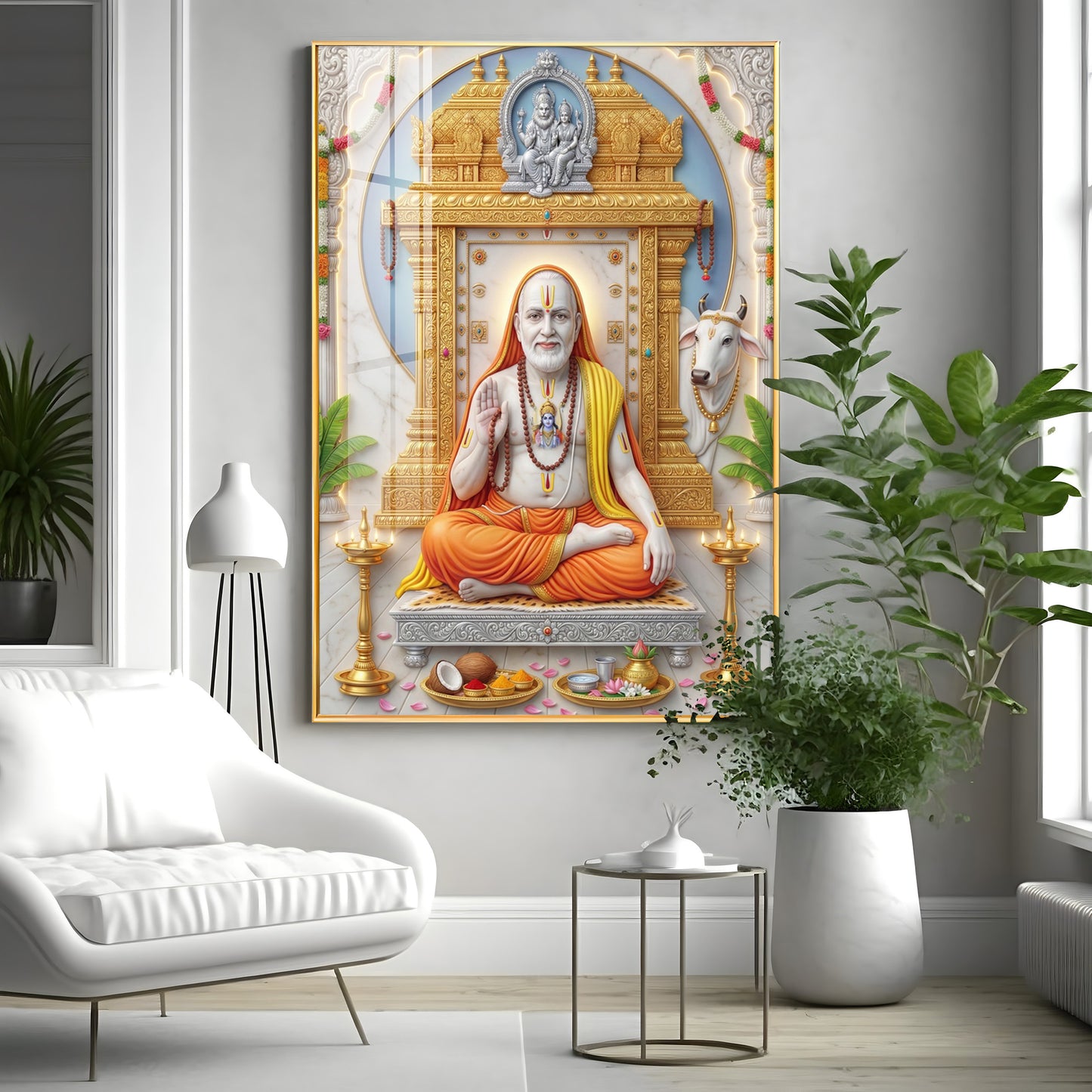Sri Raghavendra Swamy Ji Premium Acrylic Vertical Wall Art