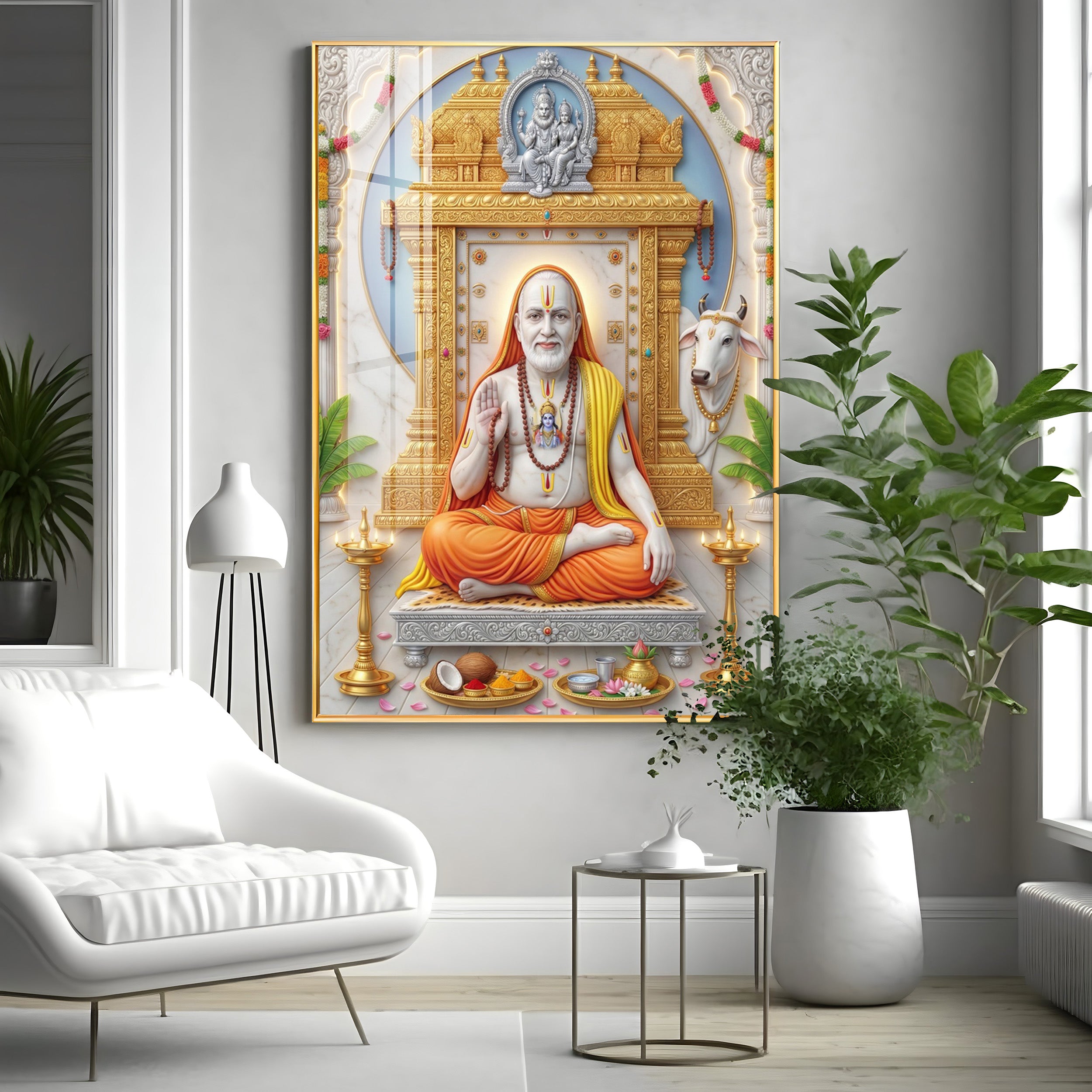 Sri Raghavendra Swamy Ji Premium Acrylic Vertical Wall Art