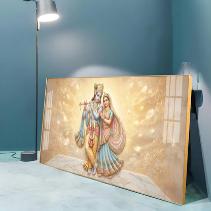 Divine Couple Radha Krishna Premium Acrylic Horizontal Wall Art