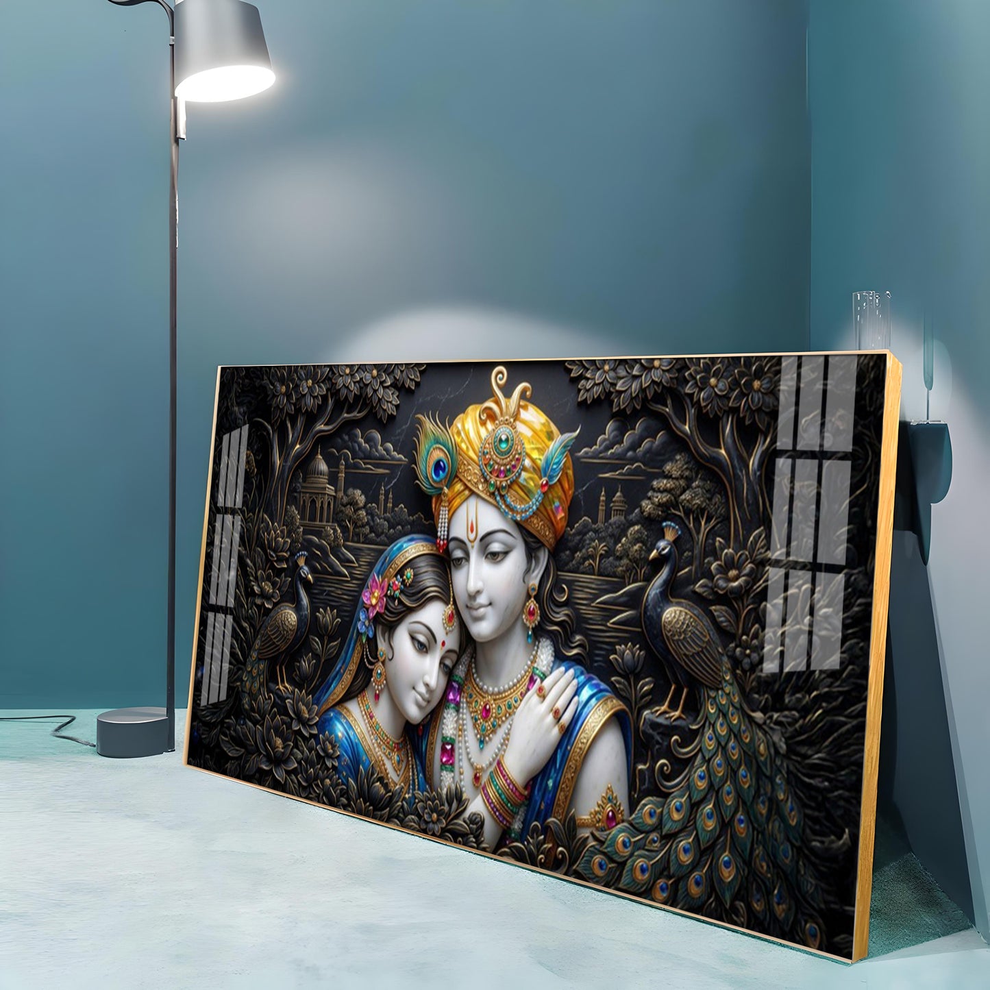 Spiritual Radha Krishna Premium Acrylic Horizontal Wall Art