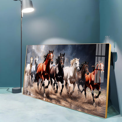 Seven Horses Run Wild Premium Acrylic Horizontal Wall Art