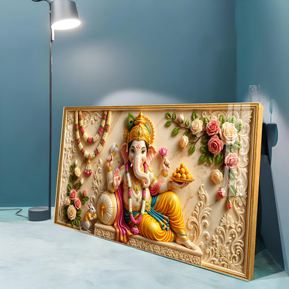 Lord Ganesha Ji Premium Acrylic Horizontal Wall Art