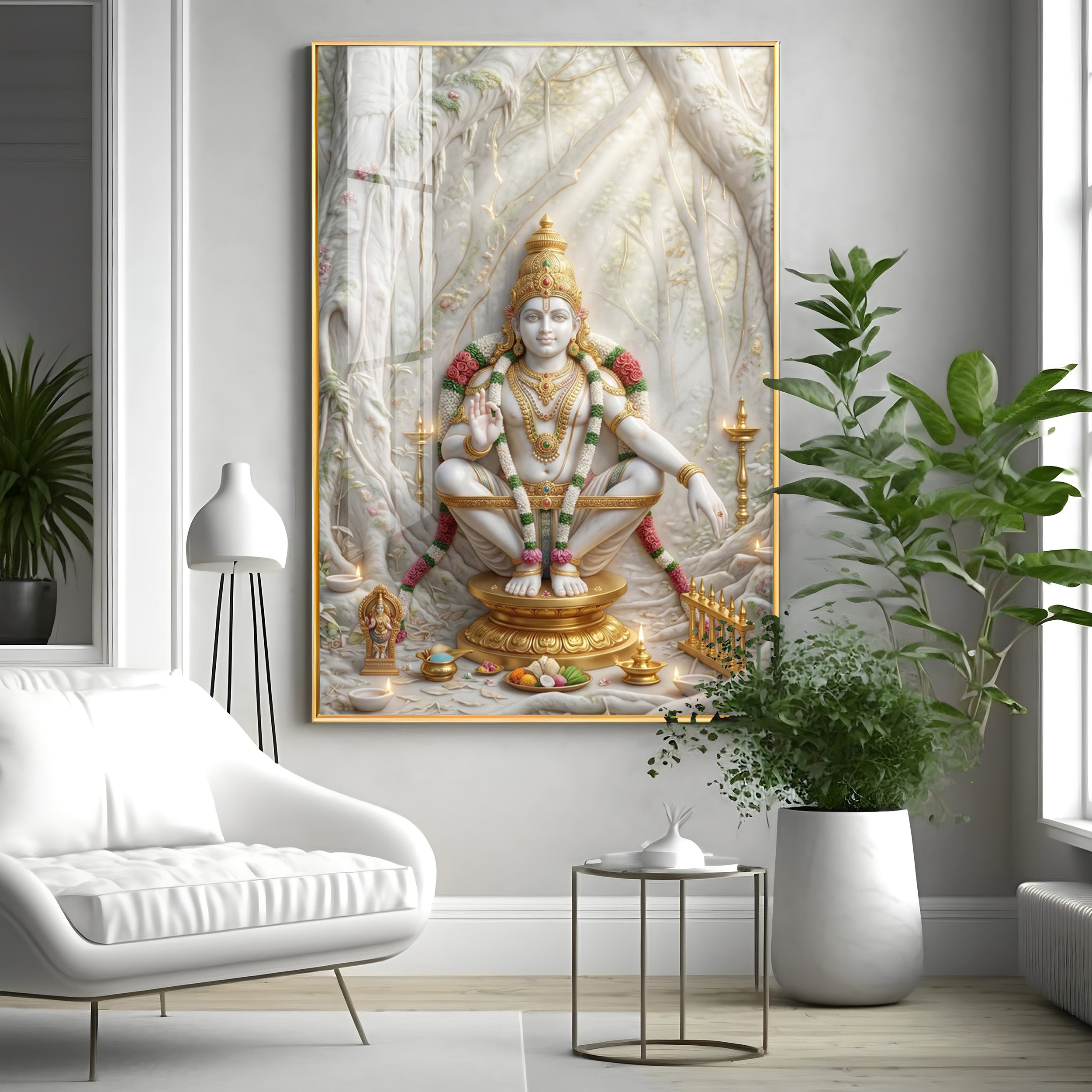 Hindu deity Ayyappan Ji Premium Acrylic Vertical Wall Art