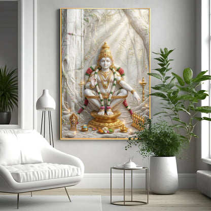 Hindu deity Ayyappan Ji Premium Acrylic Vertical Wall Art