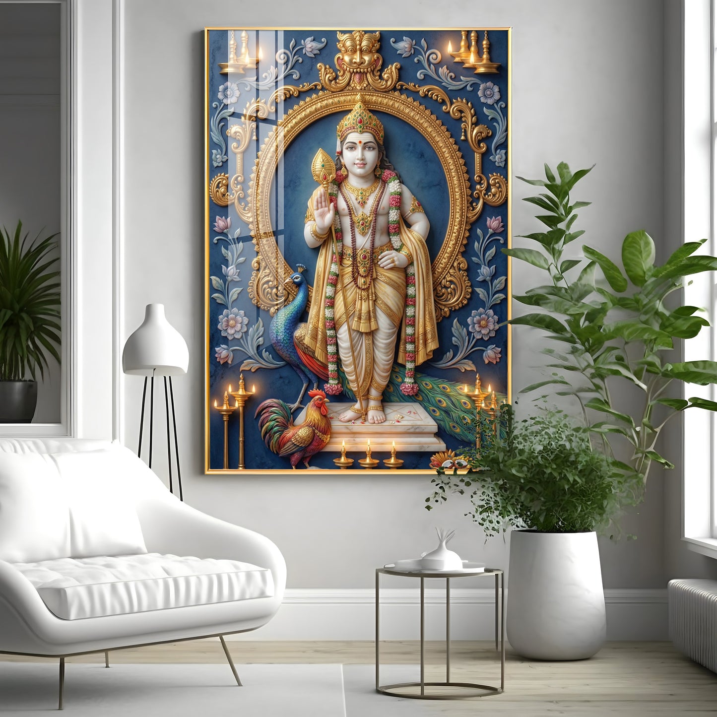 Hindu Lord Murugan Premium Acrylic Vertical Wall Art