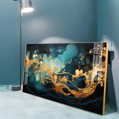 Abstract Colorful Background With Liquid Shapes Premium Acrylic Horizontal Wall Art