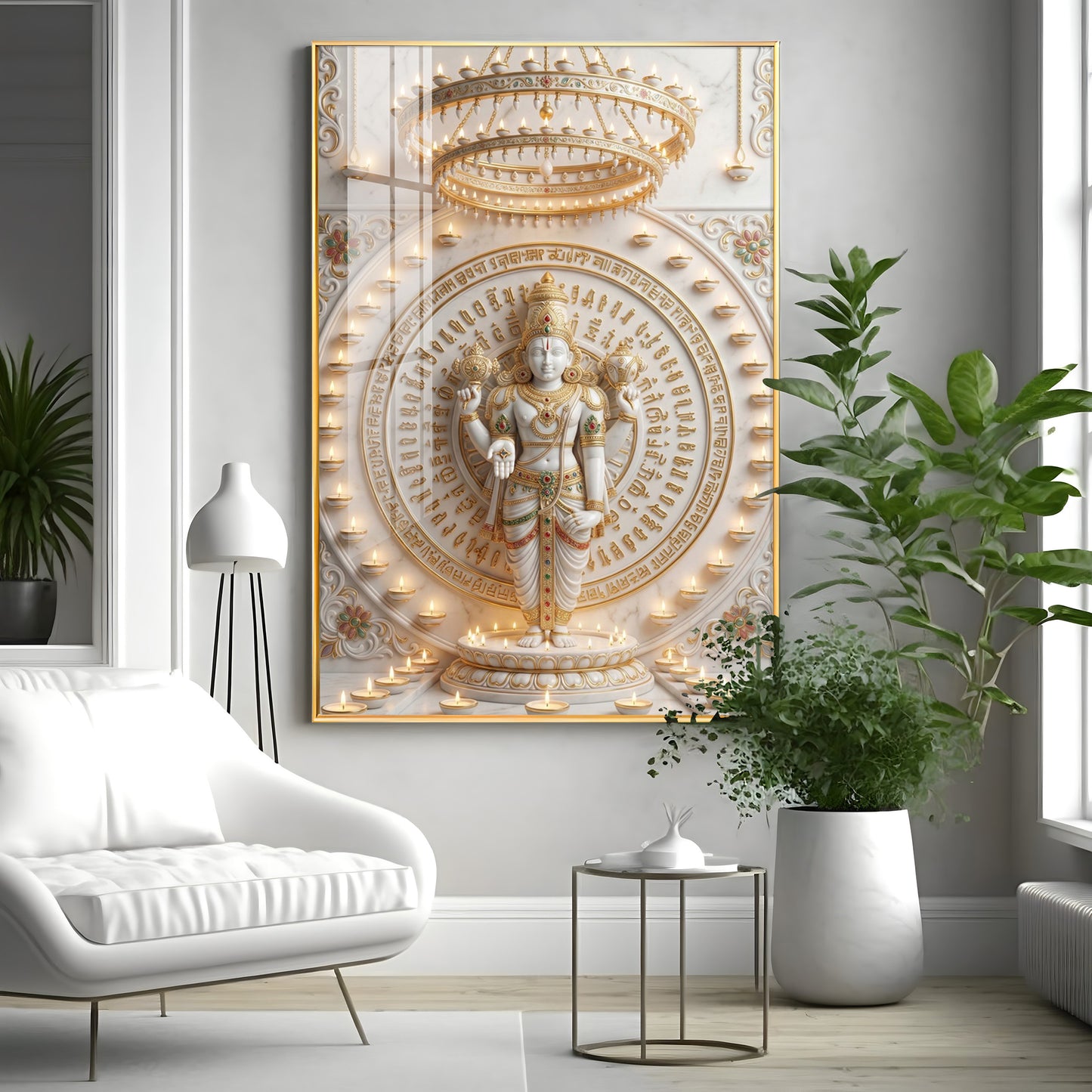 Divine Vishnu Premium Acrylic Vertical Wall Art