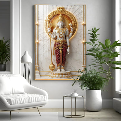 Hindu Deity Kartikeya Premium Acrylic Vertical Wall Art
