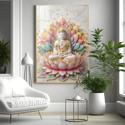 Gautama Buddha's Premium Acrylic Vertical Wall Art