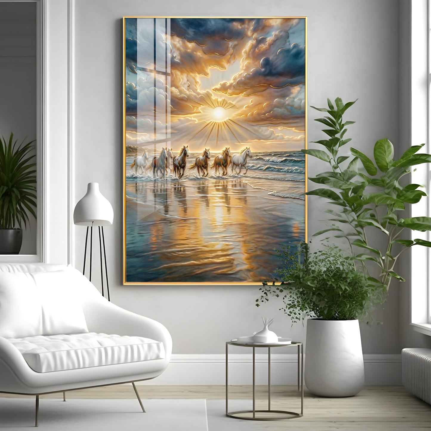 Vastu Inspired Running Horse Wall Art Premium Acrylic Vertical Wall Art