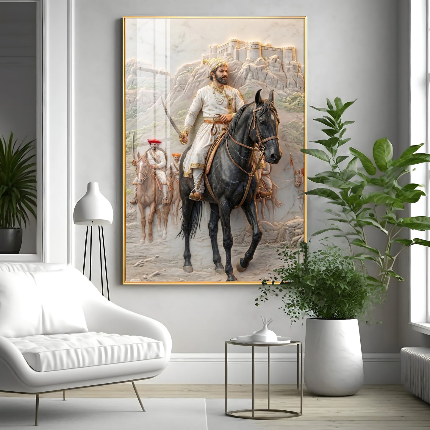 Warrior Chhatarapati Shivaji Maharaj Premium Acrylic Vertical Wall Art